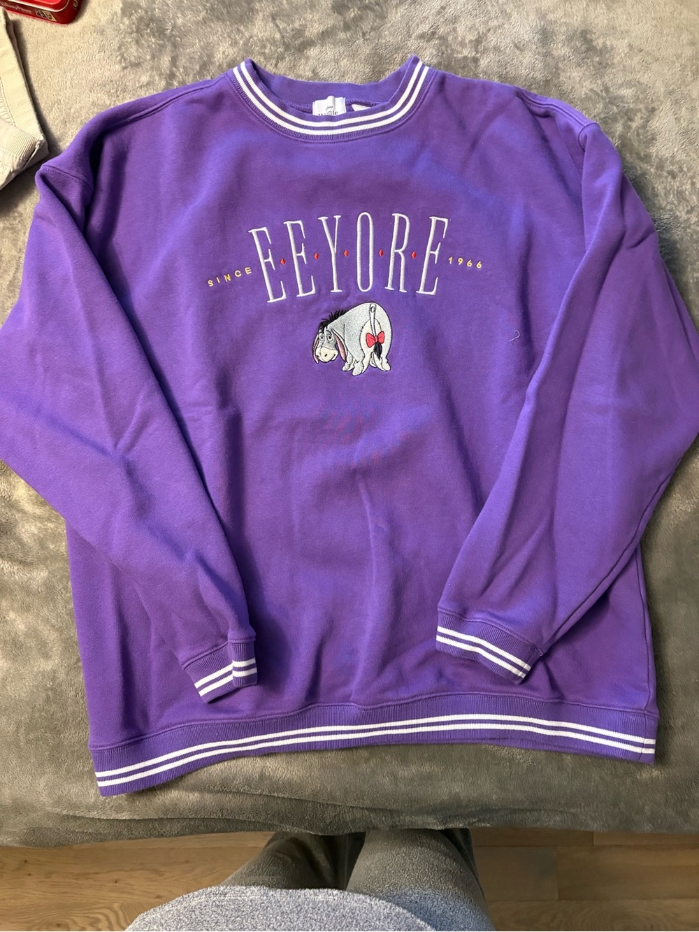 Eeyore Purple Graphic Crewneck Sweatshirt
